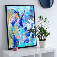 Black Rhino Painting